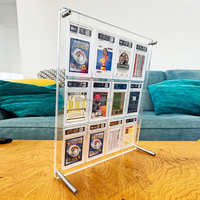 Présentoir de table moderne et portable en acrylique transparent à 12 compartiments pour la collection de cartes de sport gradées CGC CSG