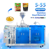 Máquina de Envasado de Bolsas Doypack Automática para Salsa de Curry, Salsa de Chile, Máquina de Llenado y Sellado de Bolsas Preformadas para Alimentos
