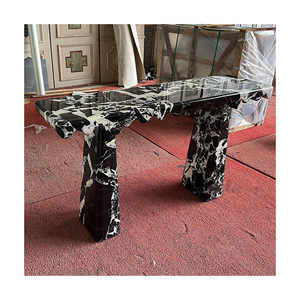 Living Room Long Beige Travertine White <strong>Marble</strong> <strong>Console</strong> <strong>Table</strong> Modern Calacatta Viola <strong>Marble</strong> Side <strong>Table</strong> - Product Image 1