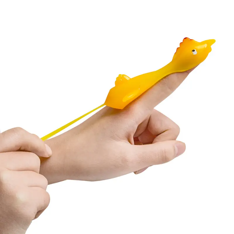 Hot Sale Flying Elastic Turkey Catapult Soft Finger Stretchy Angry Chicken Slingshot Children's toys