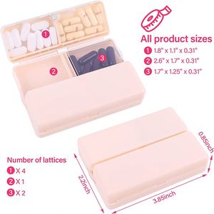 Boîte à pilules magnétique portable en plastique pour 7 jours, organisateur hebdomadaire de médicaments avec 7 compartiments pour le rangement en voyage - Product Image 3