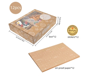 Caja de papel Kraft de lujo reciclable, Contenedor de cartón rígido para Sushi, caja de embalaje de Sushi plegable personalizada con ventana - Product Image 3