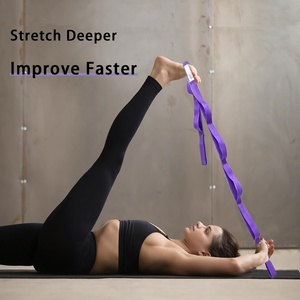 CZFIT High Quality 10 Loops Yoga Strap Stretching Strap <b>Exercise</b> Pilates Dance Workout Fitness Stretching <b>Belt</b> - Product Image 2