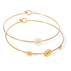 สร้อยคอโชคเกอร์ดอกไม้สแตนเลสพร้อมดีไซน์เดซี่เครื่องประดับแฟชั่นสำหรับทุกเพศ - Product Image 1