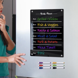 Plan de menú de comida <span class=keywords><strong>semanal</strong></span> Tablero de calendario de limpieza en seco acrílico Imanes magnéticos para refrigerador-<span class=keywords><strong>Pizarra</strong></span> Categoría de producto - Product Image 4