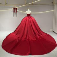 Robe de mariée moderne vintage grande taille, longueur ras du sol, avec traîne chapelle, silhouette robe de bal, en satin, à lacets, ornée de nœuds et de perles, pour la mariée