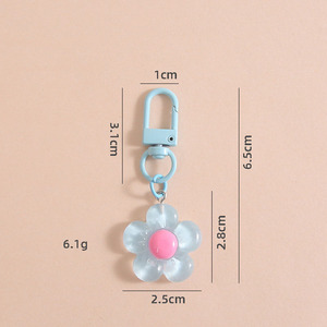 Resin Flower Keychain Pendant Girl Flowers Mini Cute Bag Pendant Car Key Charm Earphone Phone Hanging <b>Accessories</b> <b>Birthday</b> Gift - Product Image 6