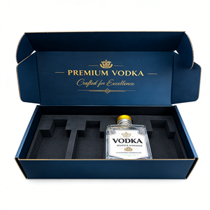 กล่องบรรจุภัณฑ์เครื่องดื่มวอดก้าแบบกำหนดเอง กล่องไปรษณีย์พับได้ วัสดุลูกฟูก B E Flute  ผู้ผลิตกล่องไปรษณีย์ - Product Image 2