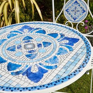 Jardín exterior Patio Taberna Juego de comedor exterior plegable de metal blanco - Product Image 5