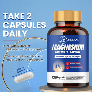 Cápsulas de Magnesio Más Vendidas, Energía y Salud Muscular, Cápsulas de Citrato de Magnesio, Suplemento de Glicinato de Magnesio para Dormir - Product Image 3