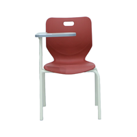 Fournisseurs de mobilier scolaire, chaise d'université, chaises d'étudiant en plastique avec tablette d'écriture