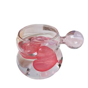 Tasse à café double couche en forme de <span class=keywords><strong>gourde</strong></span> Tasse à lait Tasse à boire en verre borosilicaté résistant à la chaleur Poignée ronde - Product Image 5