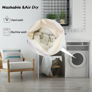 Sac de couchage rond pour chat avec coussin rose, lit chaud et confortable pour l'hiver, utilisable en toutes saisons, lavage à la main, rembourrage en fibre de polyester - Product Image 4