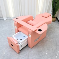 Fauteuil de pédicure LED économique avec bain de pieds à jets et fauteuil de manucure inclinable pour salon de manucure communautaire