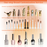 Emballage personnalisé pour flacon de vernis à ongles vide avec pinceau et bouchon, flacons en verre de 10 ml, 14 ml, 30 ml pour vernis à ongles, flacon vide