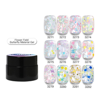 Vernis à ongles gel UV effet champ de fleurs et papillons, 12 couleurs, à marque privée, en promotion, sûr pour les ongles et la peau, idéal pour les salons de manucure
