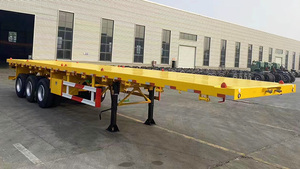 Semirremolque de Plataforma Plana de Acero de Alta Resistencia de 3 Ejes, Venta Directa de Fábrica, Remolques para Camiones Portacontenedores de 20 y 40 Pies - Product Image 3