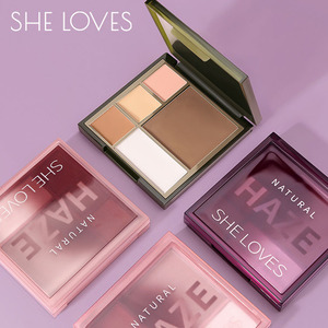 Paleta de Polvos Iluminadores Faciales, Corrector, Paleta de Polvos para Contorno, Iluminador, <span class=keywords><strong>Bronceador</strong></span>, Maquillaje en Polvo - Product Image 1