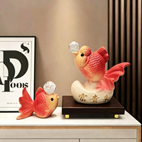 Ornement de carpe de luxe léger pour salon, entrée, décoration de meuble à vin, abondance annuelle, cadeau haut de gamme de déménagement