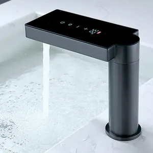 Automatic Sensor Faucet Brass Smart LED Digital Display Water Tap Infrared Sensor Single Hole Faucet