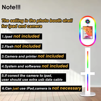 Produit phare : Tête de lumière annulaire ovale pour iPad avec caméra professionnelle, pour cabine photo de mariage et machine de cabine photo pour événements