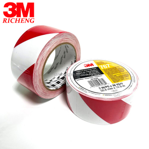 Băng Vinyl sọc an toàn 3m ban đầu 767 đánh dấu sàn màu đỏ và trắng bằng keo cao su cho các ứng dụng cảnh báo - Product Image 3