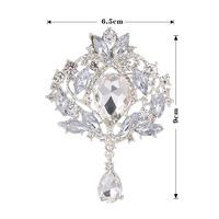 Bros Grandeur berlebihan desain bunga wanita kepribadian liontin tetesan air bros dengan berlian imitasi ornamen mewah kelas atas