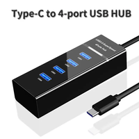 USB de alta velocidad/tipo C 4 puertos USB 3,0 Multi HUB Splitter Expansión para PC de escritorio Adaptador de computadora portátil USB HUB
