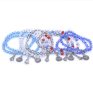 Crystal Bead <b>Shell</b> <b>Bracelet</b> Santiago Style Cross Border Rosary <b>Bracelet</b> Ring Unisex Gift Jewelry Tibetan Silver - Product Image 1