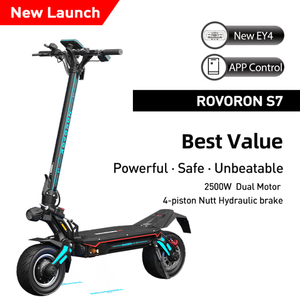 สกู๊ตเตอร์ไฟฟ้าพับได้รุ่นใหม่ EU Stock ROVORON S7 84V 37.1AH EY4 2500W*2 มอเตอร์คู่ ควบคุมผ่านแอพ ความเร็วสูงสุด 100 กม./ชม. DUALTRON Minimotors ตัวถังอลูมิเนียม - Product Image 4