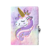 Nouveau carnet de notes pour enfants avec serrure, motif licorne de dessin animé, format A5, ligné, cadeau pour petite fille