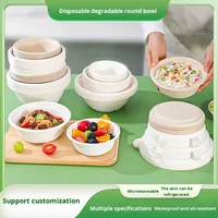 Biologisch afbreekbare, dikke, magnetronbestendige lunchschaal & ronde bord van suikerrietpulp voor hamburger en fruit