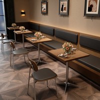 Maßgefertigtes Modernes Kommerzielles Café-Tisch-Stuhl-Set Quadratisch Laminiertes Holz für Gastronomie-Chinas Spezialität Kaffee- und Teeladen-Möbel