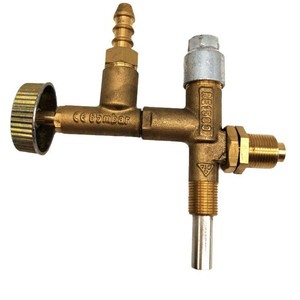 Vanne de régulation de gaz filetée 3/8 po, haute température, manuelle, pour cuisine commerciale, avec soupape de sécurité - Product Image 5