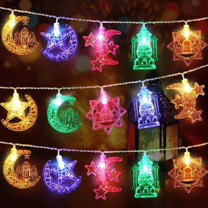 3M 20LEDs Warm <strong>White</strong> String Light Battery Operated <strong>Moons</strong> and Stars for Christmas &amp; Ramadan Muslim Decorative Lighting - Product Image 1