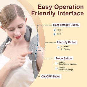 Masajeador Inalámbrico Shiatsu para Cuello y Hombros Phenitech con Calor para Uso en el Auto y en el Hogar - Product Image 5