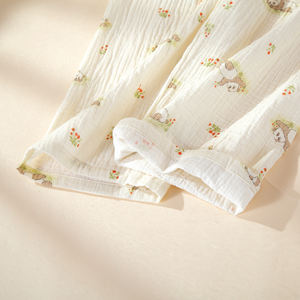 Nuevo Conjunto de Pijamas de Gasa de Doble Capa con Estampado de <span class=keywords><strong>Panda</strong></span> Estilo Campestre, 100% Algodón, para Mujer, Primavera/Verano, Manga Larga, Ropa de Dormir - Product Image 6