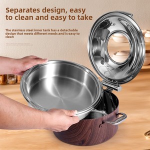 Lujo 4L Calefacción eléctrica Hotel <span class=keywords><strong>Buffet</strong></span> Estufa Aislamiento de acero inoxidable grueso para restaurante Cantina Desayuno Fabricante - Product Image 4