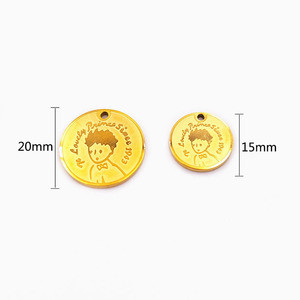 Pendentif rond en acier inoxydable plaqué or 18 carats, charme Empress Queen, pièce de monnaie anglaise Elizabeth, <span class=keywords><strong>petit</strong></span> pendentif princesse <span class=keywords><strong>prince</strong></span> - Product Image 4