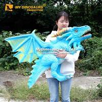 Marionnette de dragon rouge, bleu et vert MY DINO, contrôle manuel, cadeau d'anniversaire