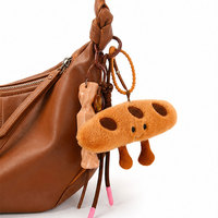 Porte-clés mignon en peluche en forme de biscuit, pendentif amusant pour sac à main, sac à dos, accessoires pour femmes, cadeau pour filles