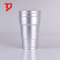 Mug en aluminium jetable personnalisé avec logo, pour fêtes en plein air, respectueux de l'environnement, réutilisable, 22 oz, tasse à boire en aluminium, tasse en métal recyclable pour la bière