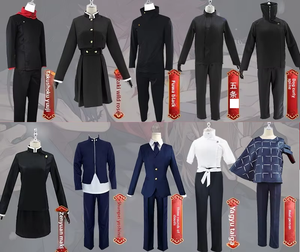 <span class=keywords><strong>Disfraz</strong></span> de Cosplay de Anime, Uniforme Blanco y Negro, Conjunto Completo para Hombre y <span class=keywords><strong>Mujer</strong></span>, Estilo <span class=keywords><strong>Manga</strong></span> Japonés, <span class=keywords><strong>Disfraz</strong></span> de Halloween con Cuello Alto para Juego de Roles - Product Image 1