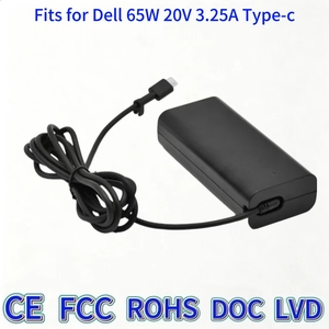 Compatible avec l'adaptateur secteur USB-C PD <span class=keywords><strong>Dell</strong></span> 65W 20V 3.25A Latitude 5290 7390 5285 XPS 13 Inspiron 13 - Product Image 1