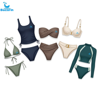 2026 OEM Bikini uni pour femme grande taille avec bas brésilien, micro-soutien-gorge, col en U profond, écologique, tailles personnalisables