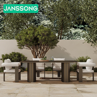 Chaises de jardin de villégiature ensemble de mobilier d'extérieur pour patio villa mobilier d'extérieur en aluminium table de jardin d'hôtel chaise de luxe pour le dîner