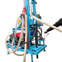 Foreuse mobile pour puits d'eau Diesel 22 CV 150 m avec boîte de vitesses, poids 550 kg, diamètre de forage 75-300 mm pour le forage de puits portables