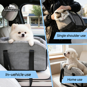 Lit pour animaux de compagnie Kangdarpet, lit pour chat et lit pour chien, portable, petit sac pour console centrale de voiture, lit pour chien détachable à main - Product Image 2