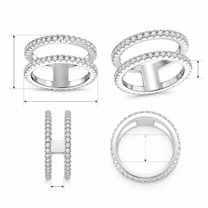 Anello a doppio strato da donna, anello da dito minimalista alla moda - Product Image 4