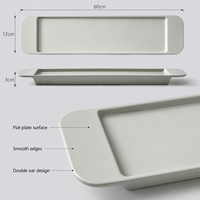Assiette de service moderne en mélamine, forme irrégulière, gris mat, sans BPA, écologique, passe au lave-vaisselle, pour la restauration et le barbecue